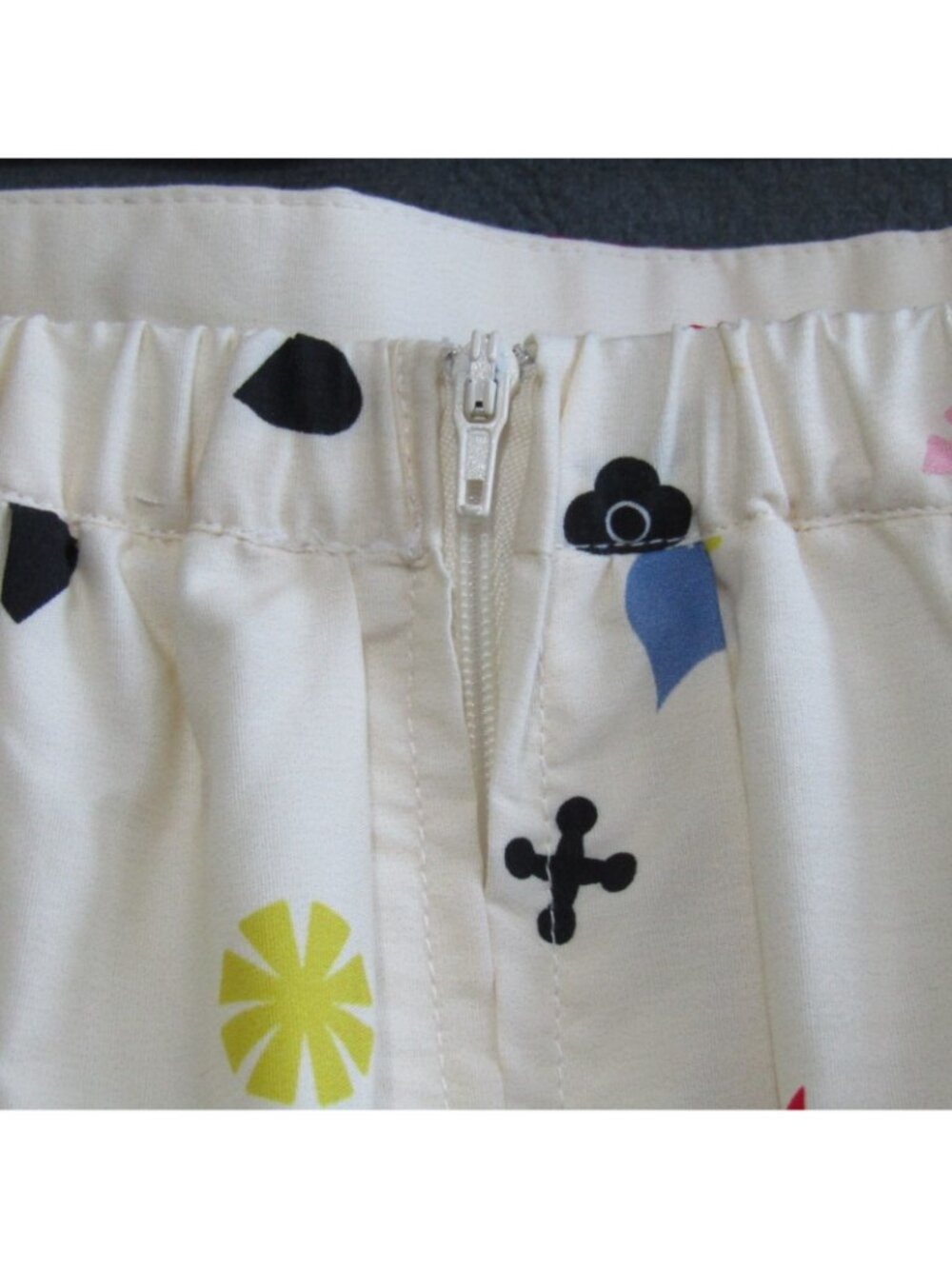ModCloth Womens L Cotton Graphic Border Print Skirt Novelty Castle Retro New - Picture 6 of 14